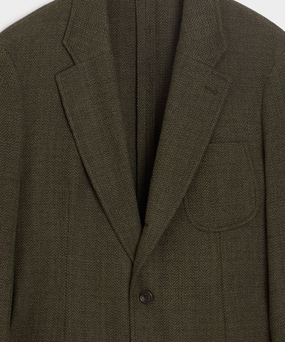 Italian Herringbone Heritage Sport Coat - Olive