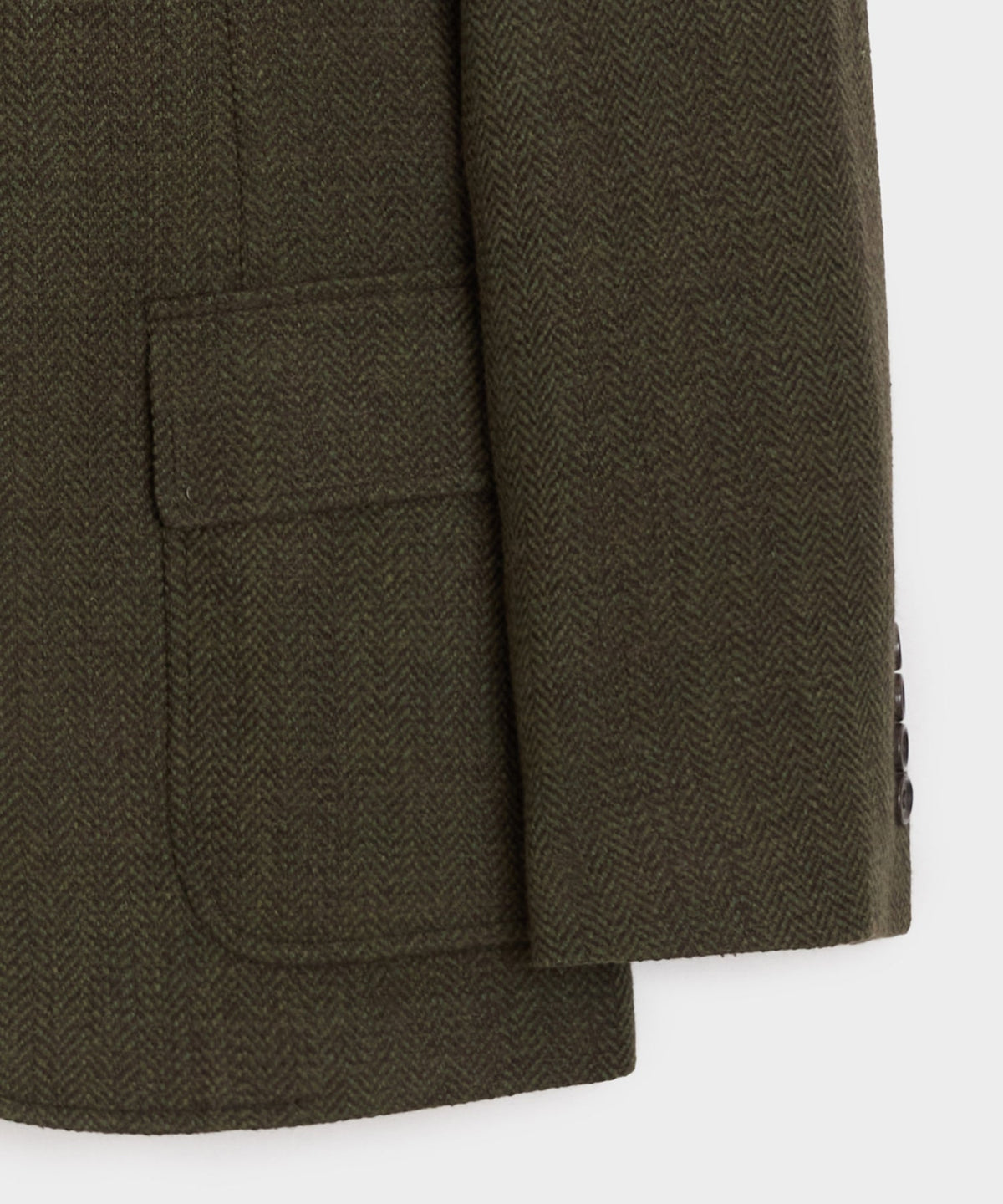 Italian Herringbone Heritage Sport Coat - Olive