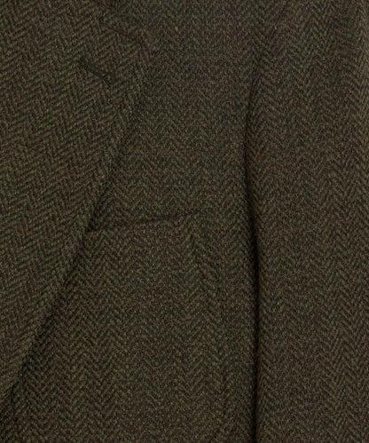 Italian Herringbone Heritage Sport Coat - Olive