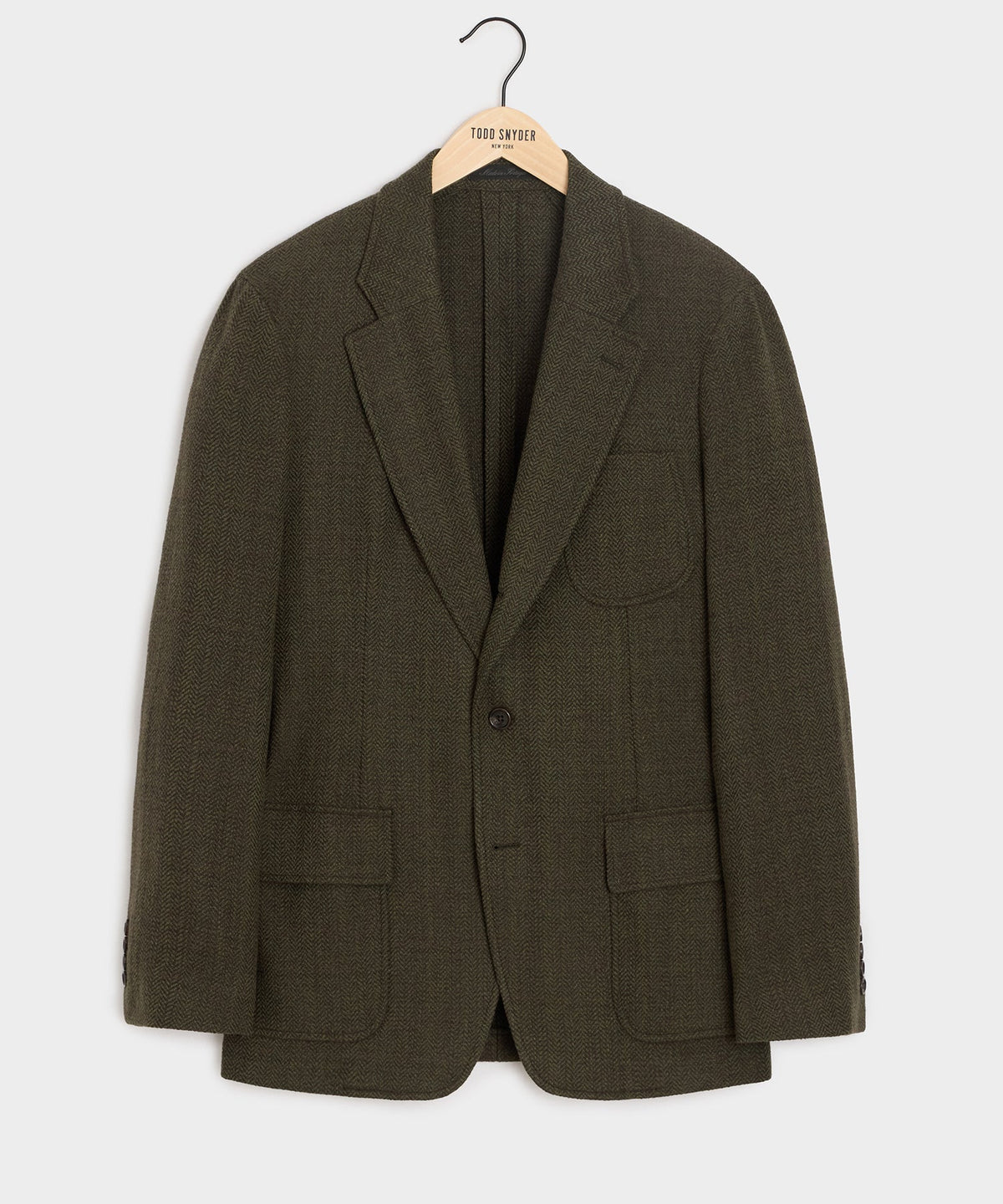 Italian Herringbone Heritage Sport Coat - Olive