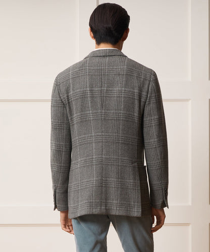 Italian Glen Plaid Sport Coat - Light Grey