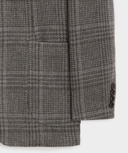 Italian Glen Plaid Sport Coat - Light Grey