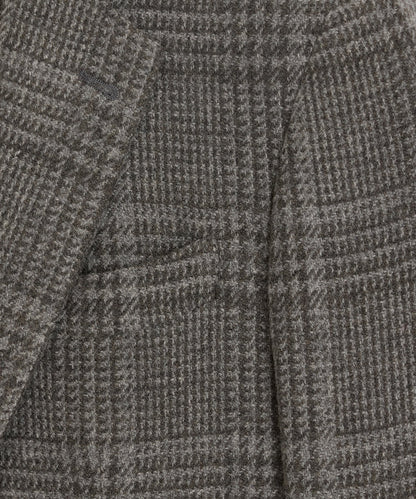 Italian Glen Plaid Sport Coat - Light Grey
