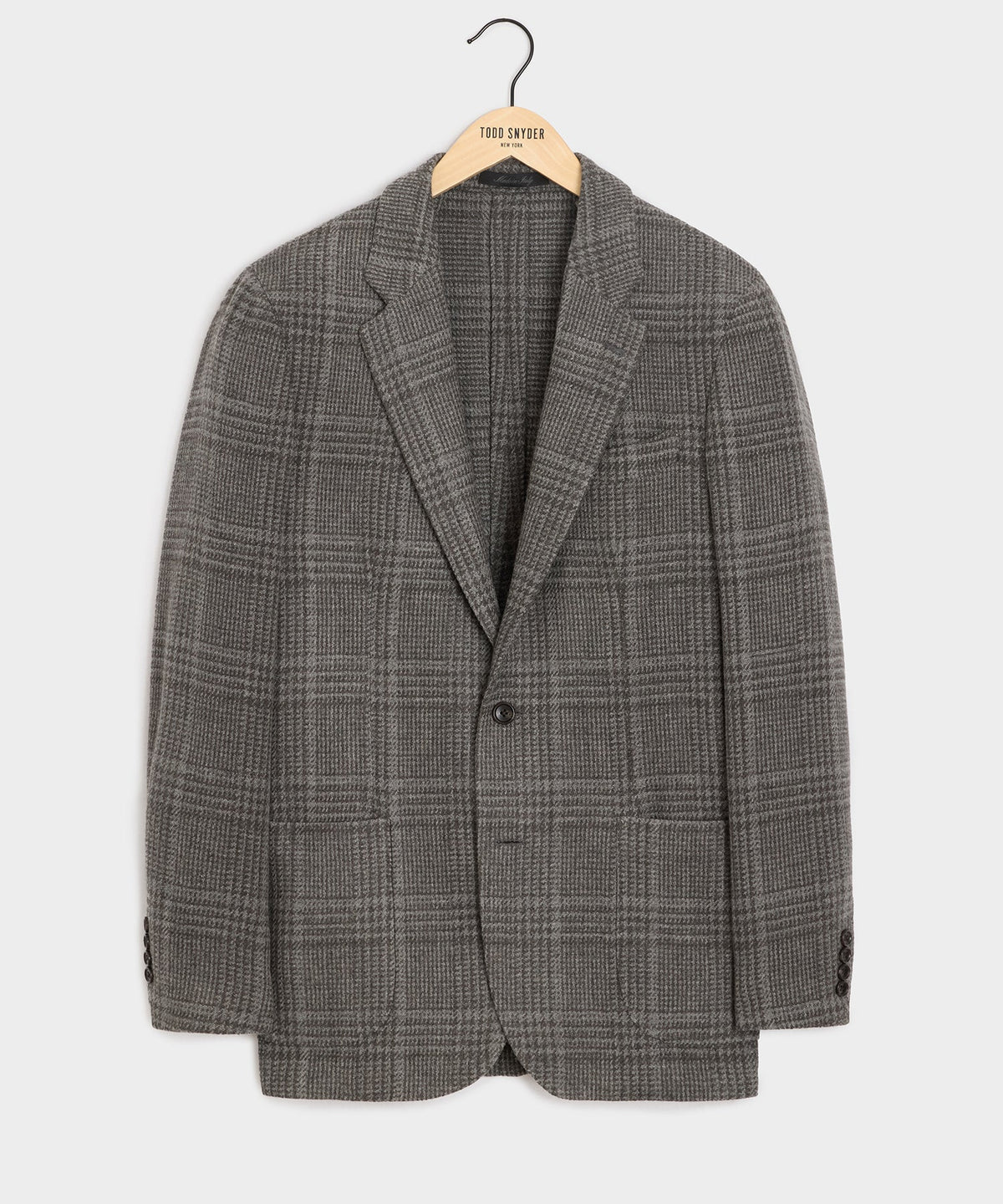 Italian Glen Plaid Sport Coat - Light Grey
