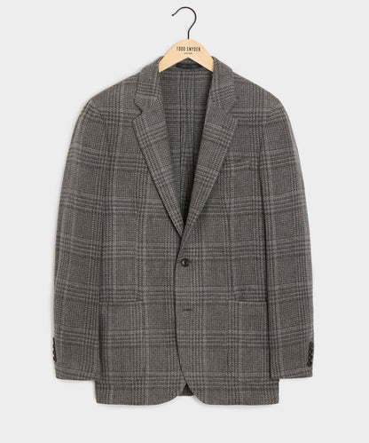 Italian Glen Plaid Sport Coat - Light Grey