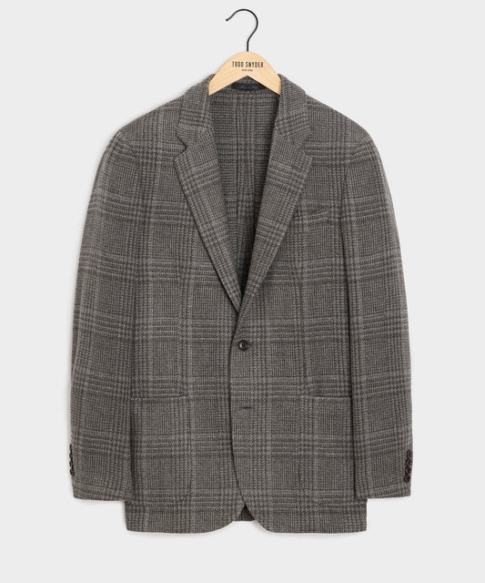 Italian Glen Plaid Sport Coat - Light Grey