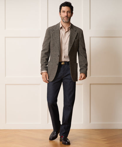 Italian Herringbone Sport Coat - Cream