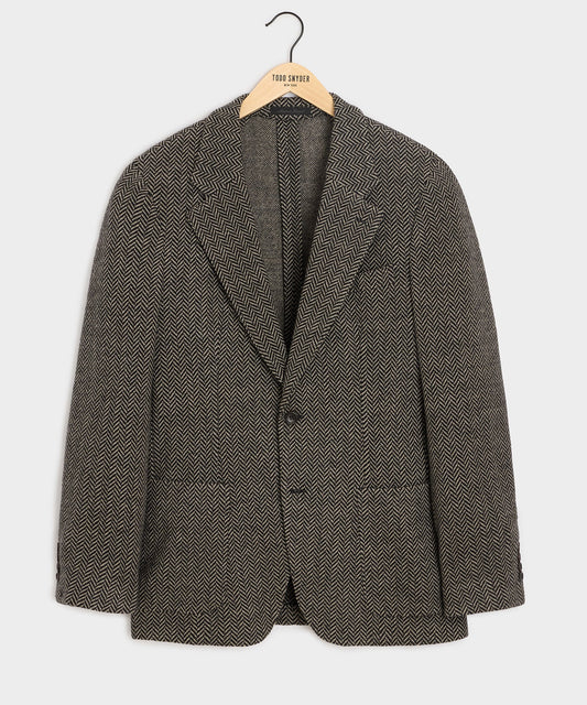 Italian Herringbone Sport Coat - Cream