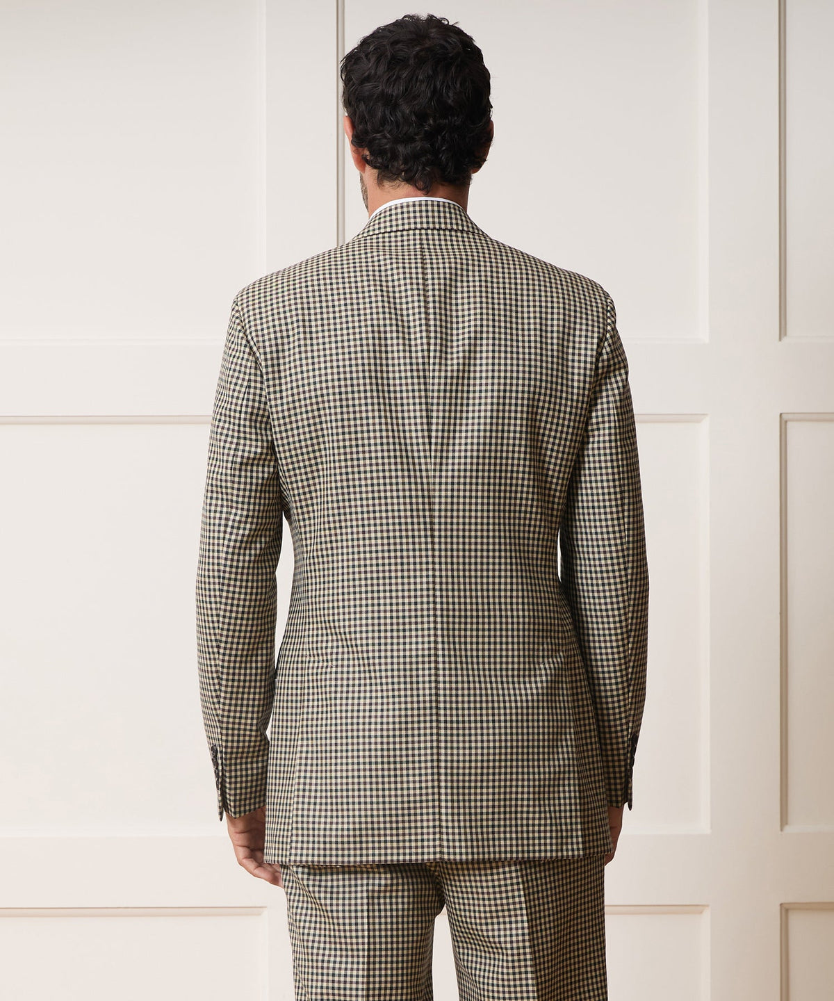Italian Wool Gingham Wythe Jacket - Tan
