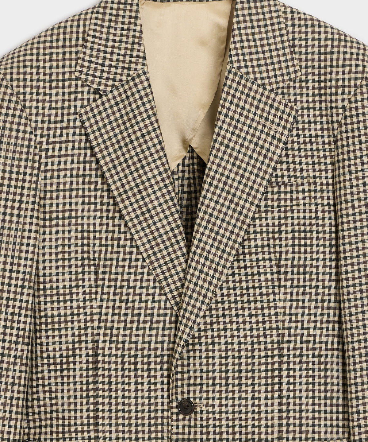 Italian Wool Gingham Wythe Jacket - Tan