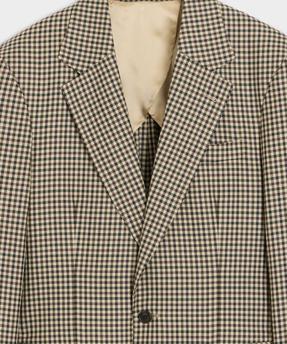 Italian Wool Gingham Wythe Jacket - Tan