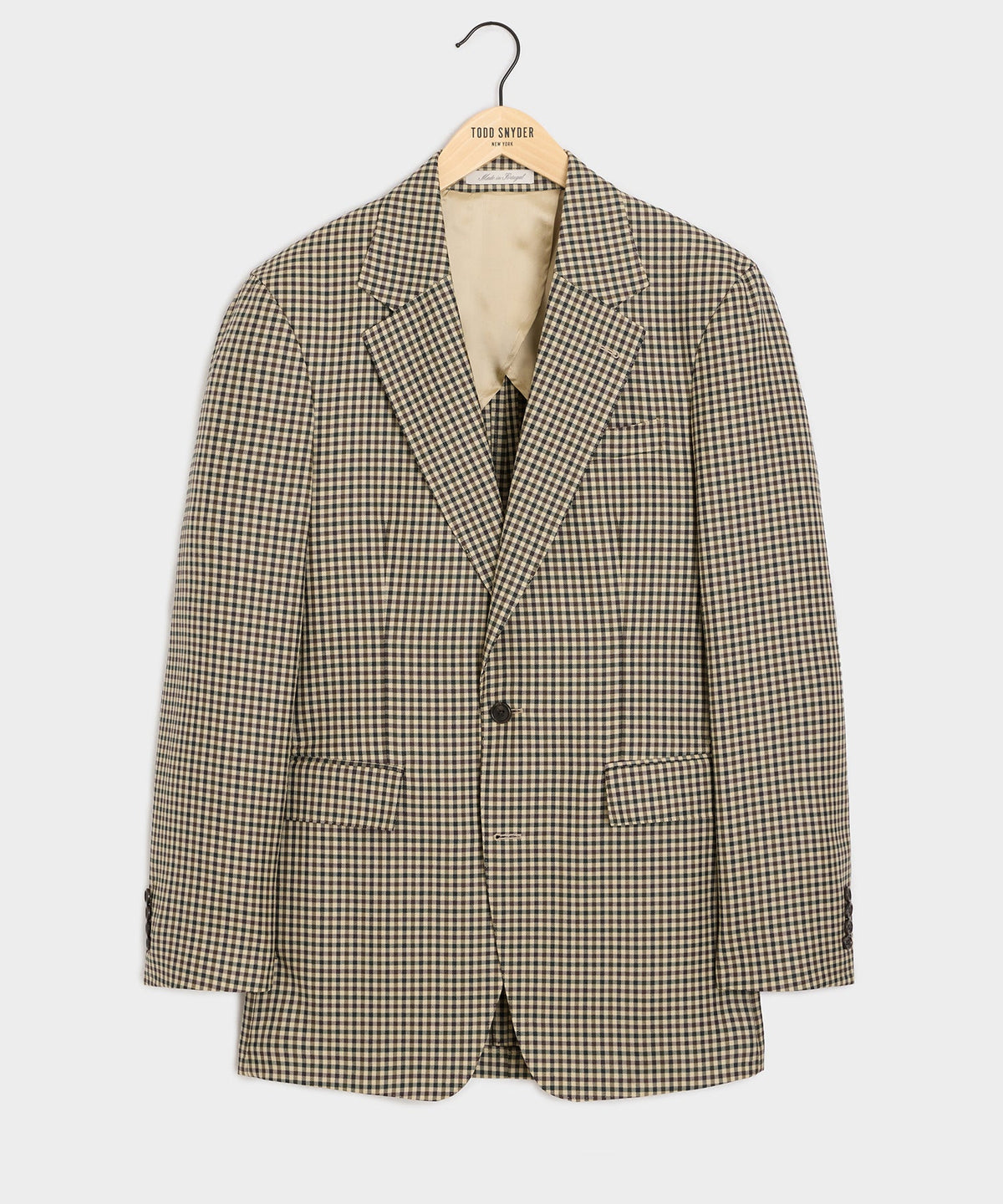Italian Wool Gingham Wythe Jacket - Tan