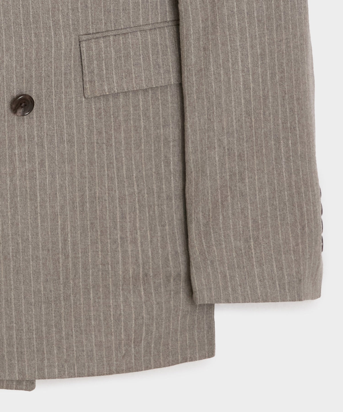 Portuguese Flannel Double-Breasted Wythe Jacket - Pearl Grey