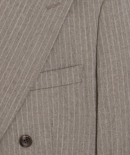 Portuguese Flannel Double-Breasted Wythe Jacket - Pearl Grey