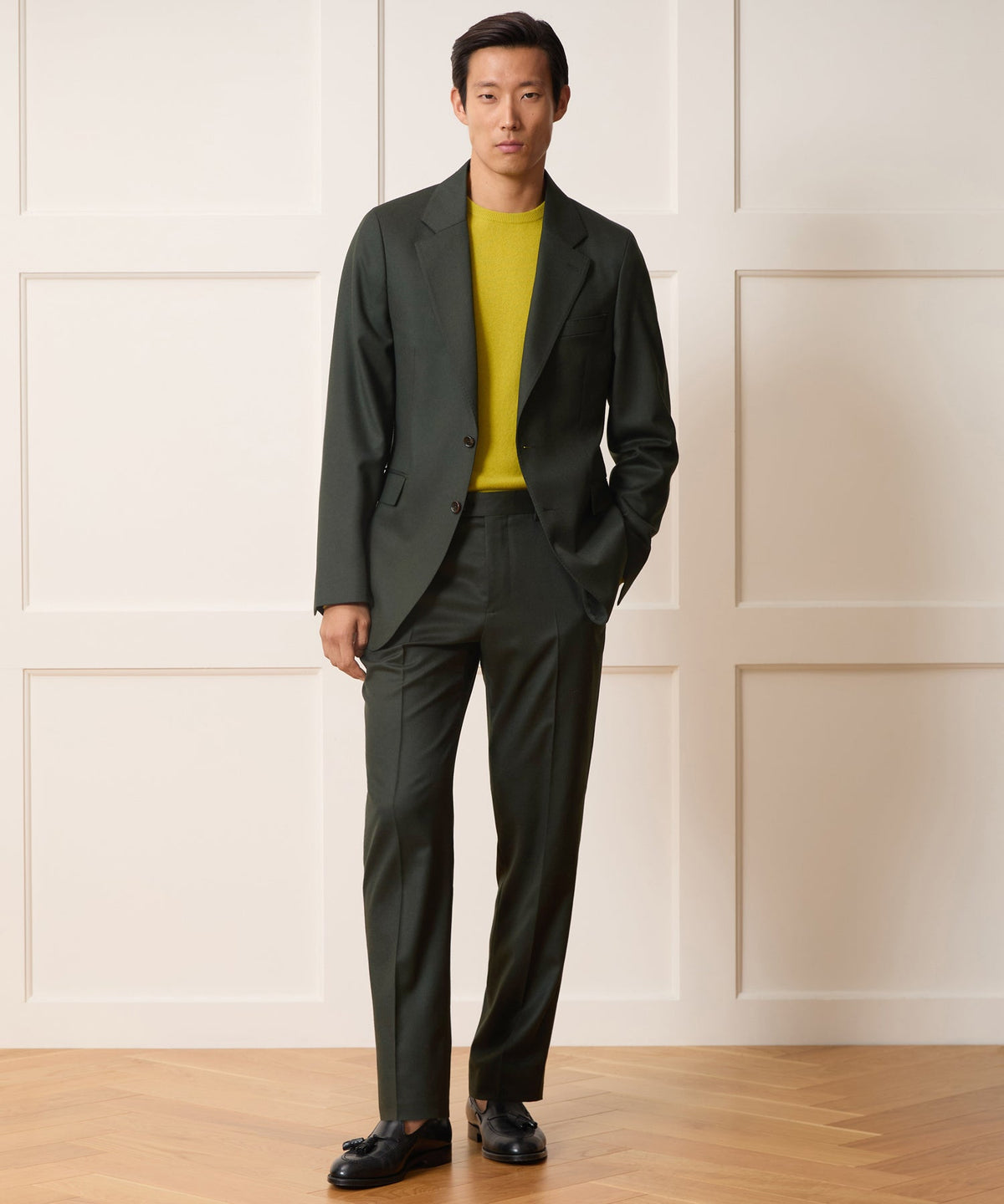 Italian Flannel Sutton Jacket - Emerald Green