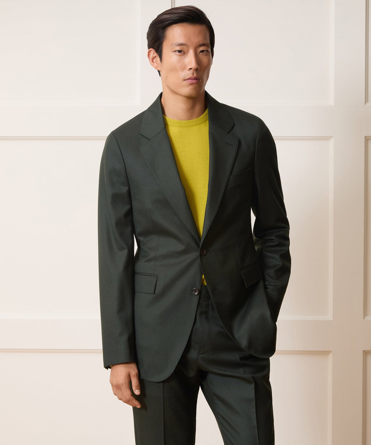Italian Flannel Sutton Jacket - Emerald Green