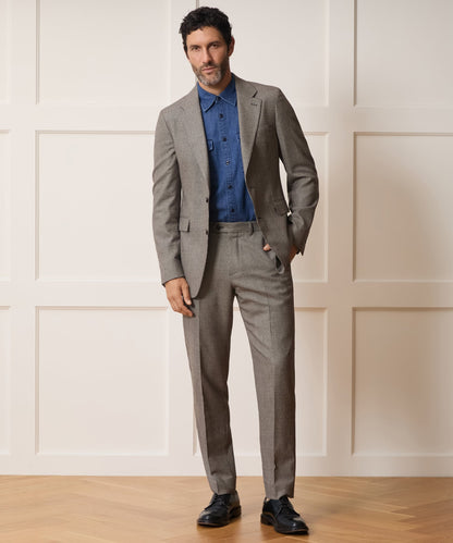 Italian Flannel Houndstooth Sutton Jacket - Cream