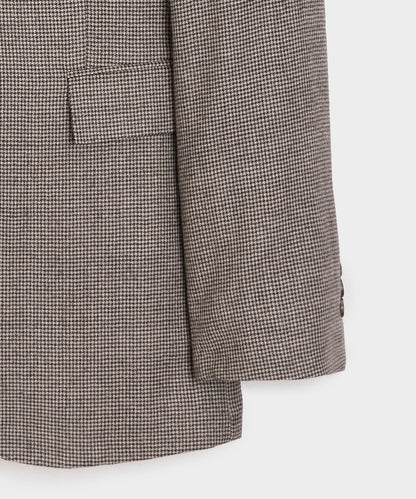 Italian Flannel Houndstooth Sutton Jacket - Cream