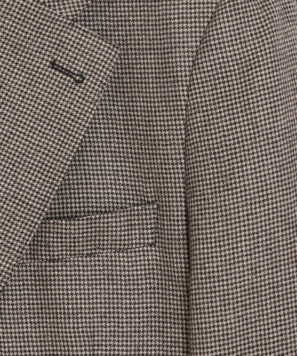 Italian Flannel Houndstooth Sutton Jacket - Cream