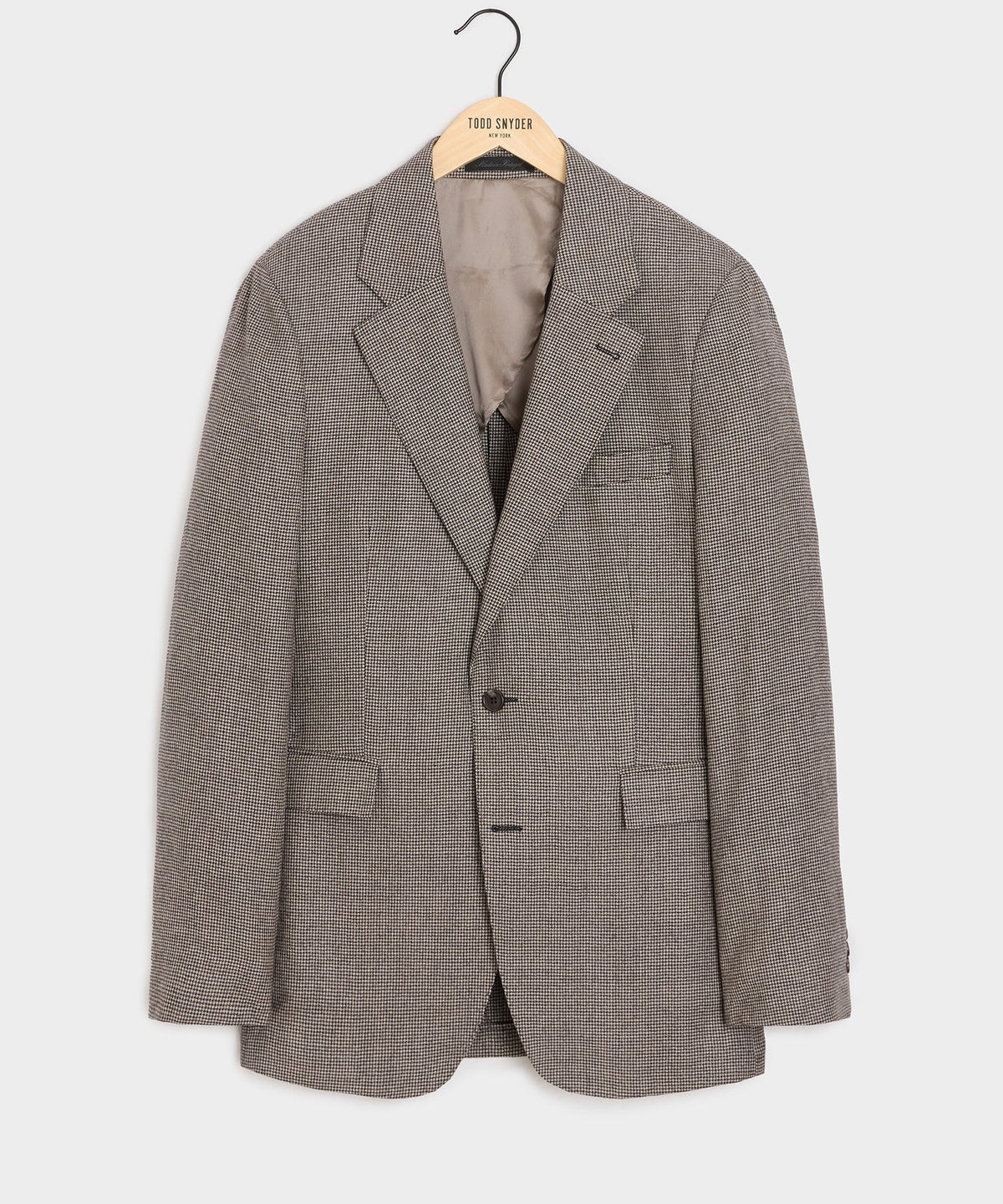 Italian Flannel Houndstooth Sutton Jacket - Cream