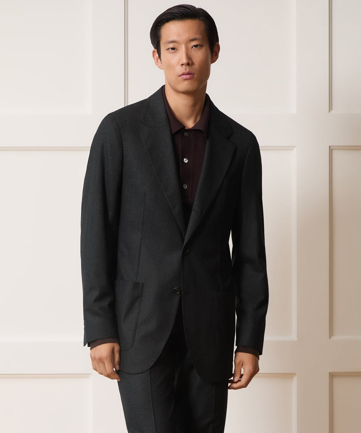Italian Flannel Madison Jacket - Charcoal