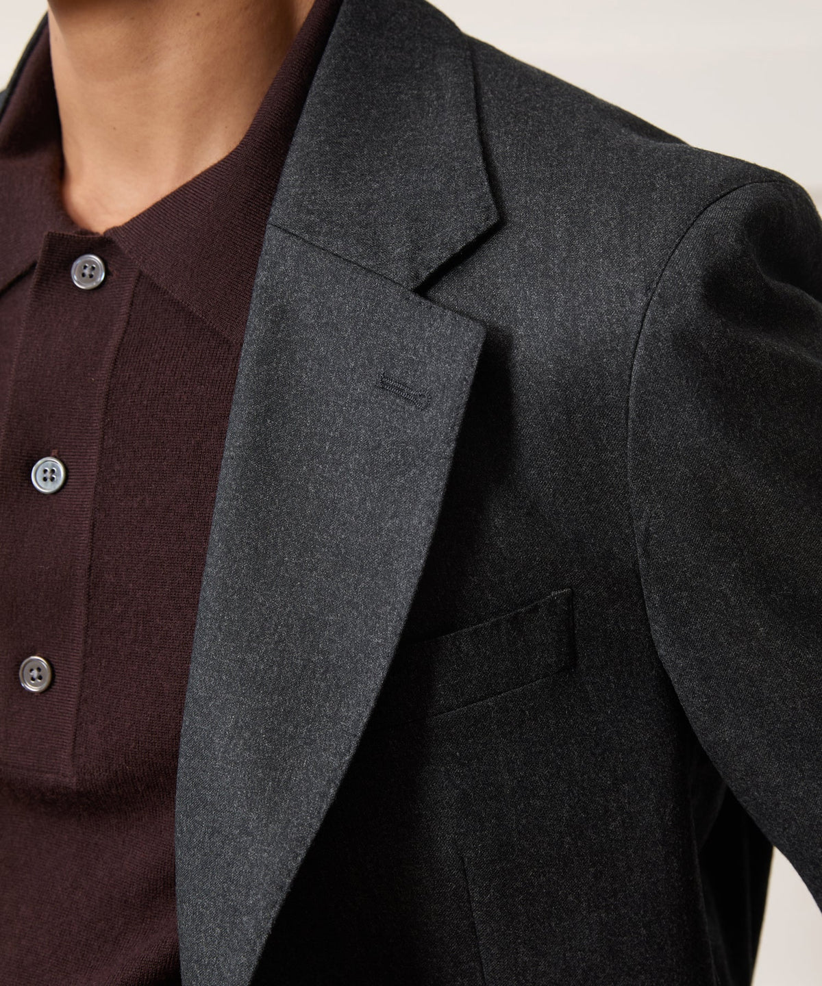 Italian Flannel Madison Jacket - Charcoal