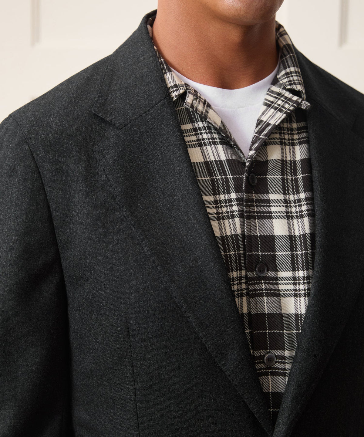Italian Flannel Madison Jacket - Charcoal