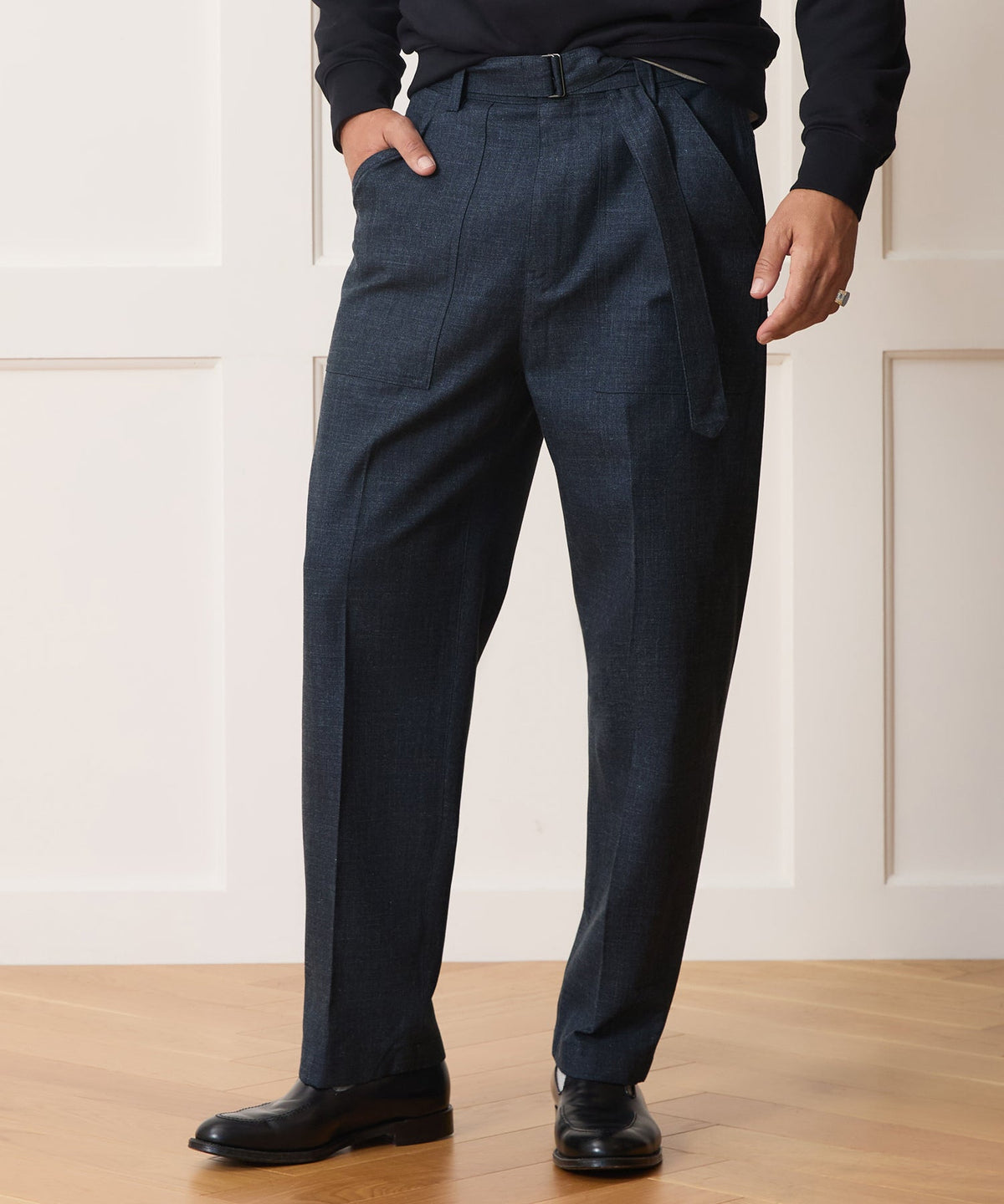 Italian Jaspe Camp Pant - Navy