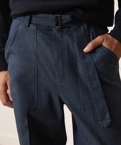 Italian Jaspe Camp Pant - Navy