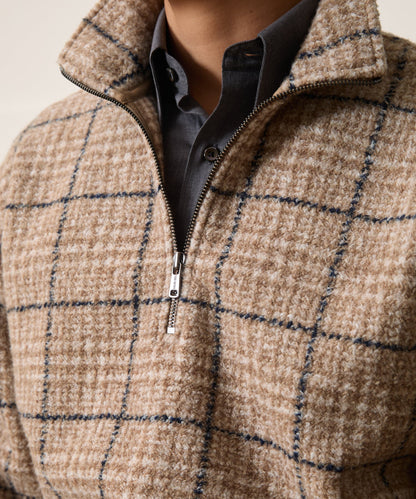 Italian Fleece Quarter-Zip - Faded Walnut
