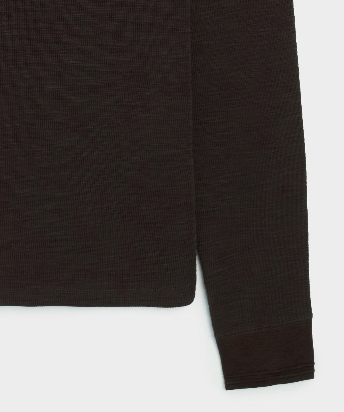 Lightweight Mini Waffle Henley - Espresso Bean