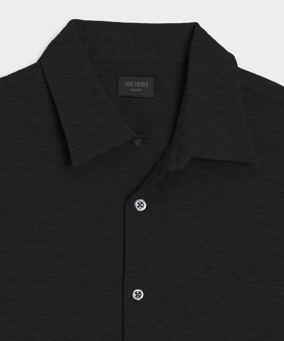 Cotton-Cashmere Pique Shirt - Black