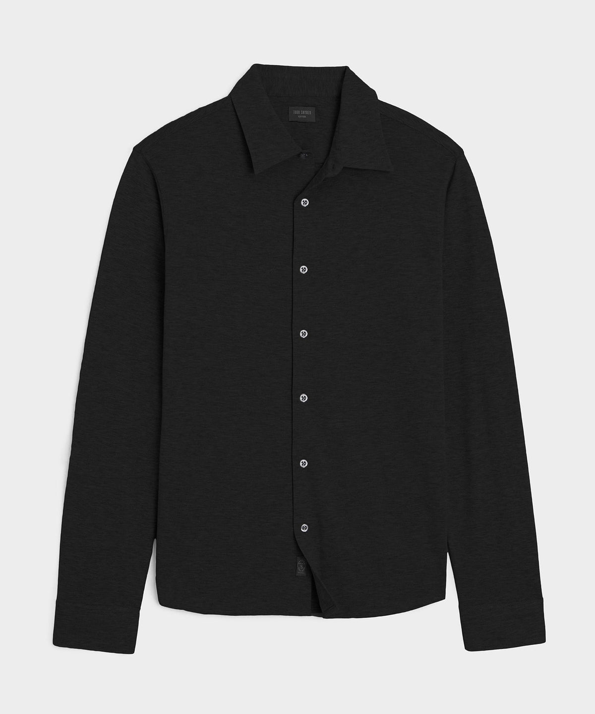 Cotton-Cashmere Pique Shirt - Black