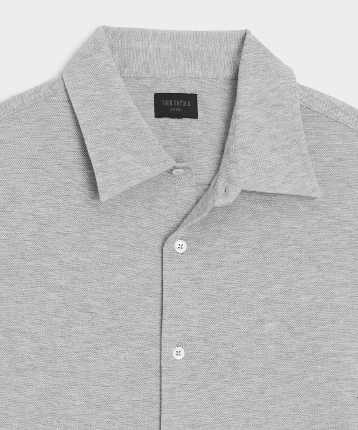 Cotton-Cashmere Pique Shirt - Light Grey Heather
