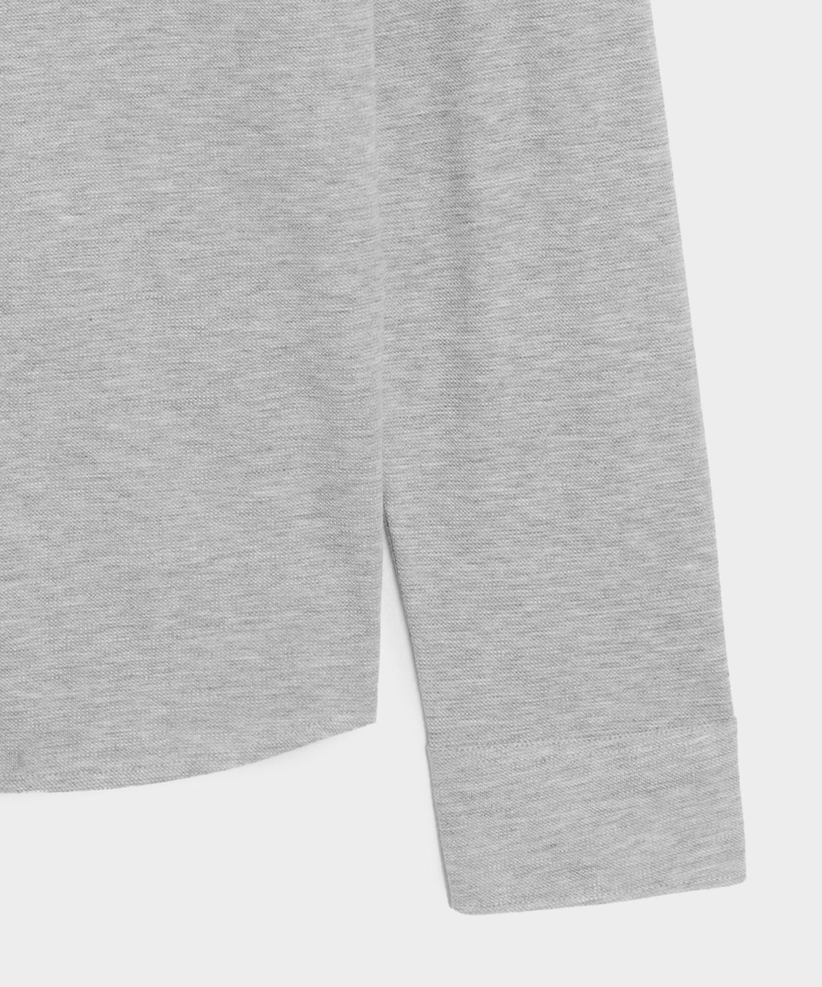 Cotton-Cashmere Pique Shirt - Light Grey Heather