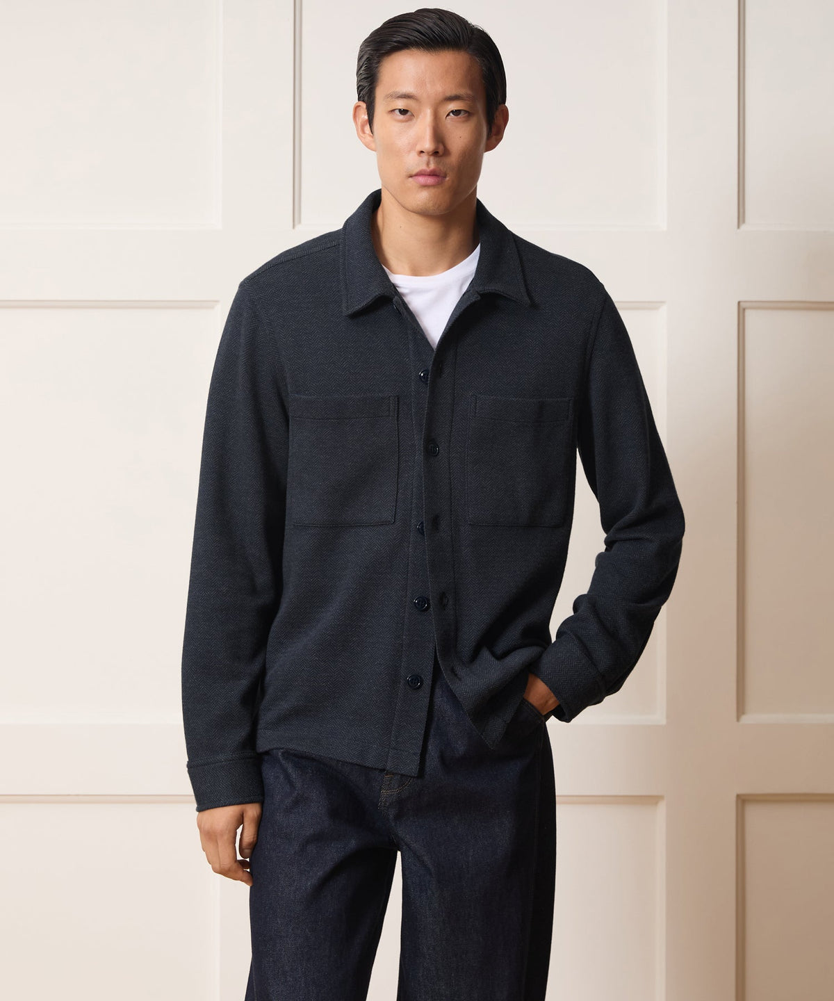 Knit Utility Shirt - Navy