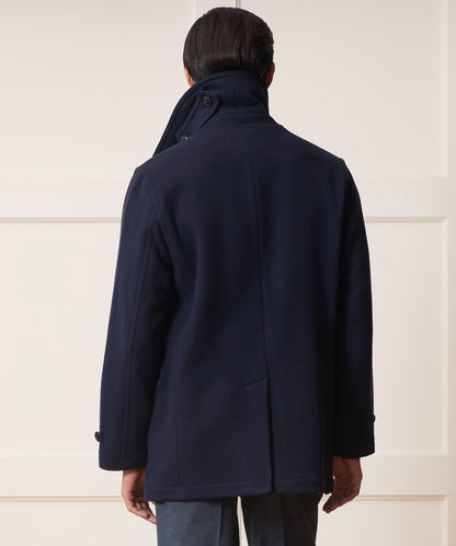 Italian Wool-Cashmere Peacoat - Navy