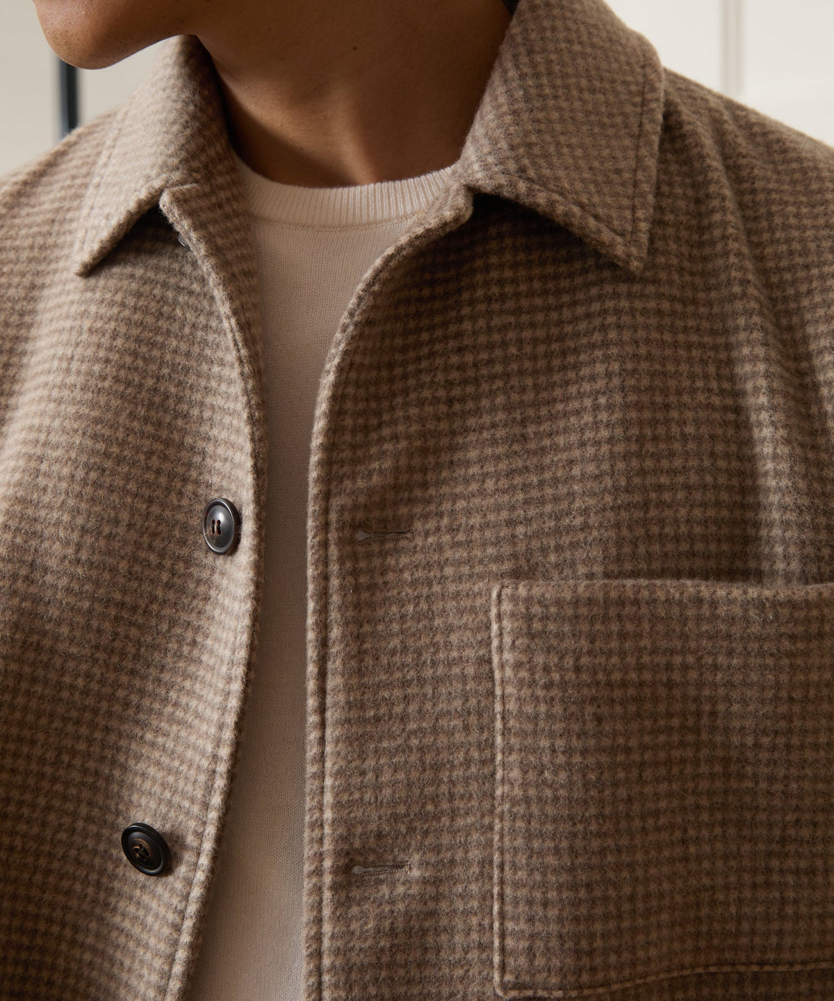 Wool-Cashmere Chore Coat - Taupe