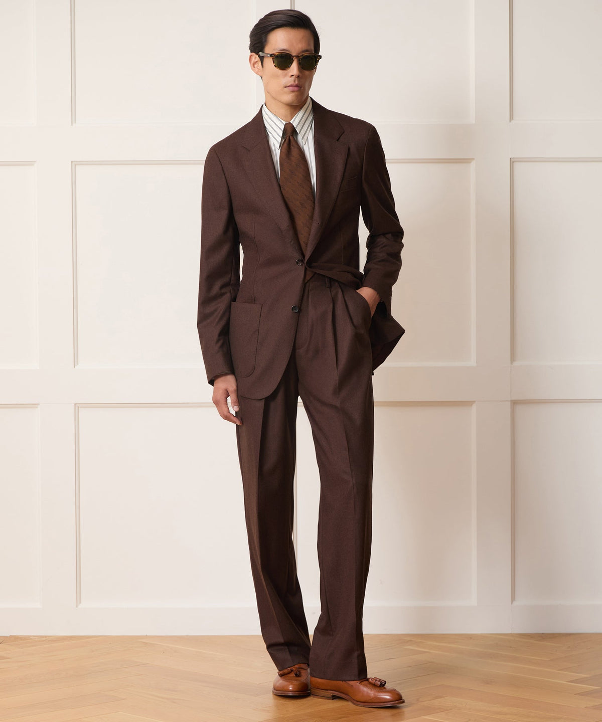 Italian Flannel Wythe Trouser - Hazelnut