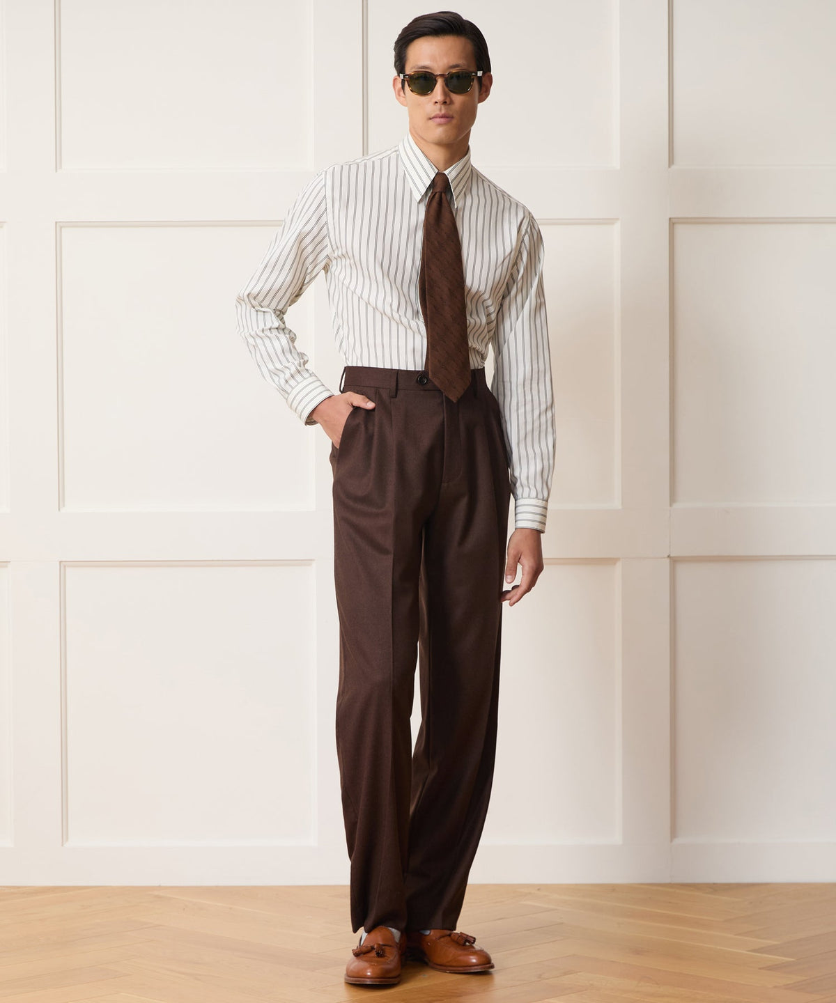 Italian Flannel Wythe Trouser - Hazelnut