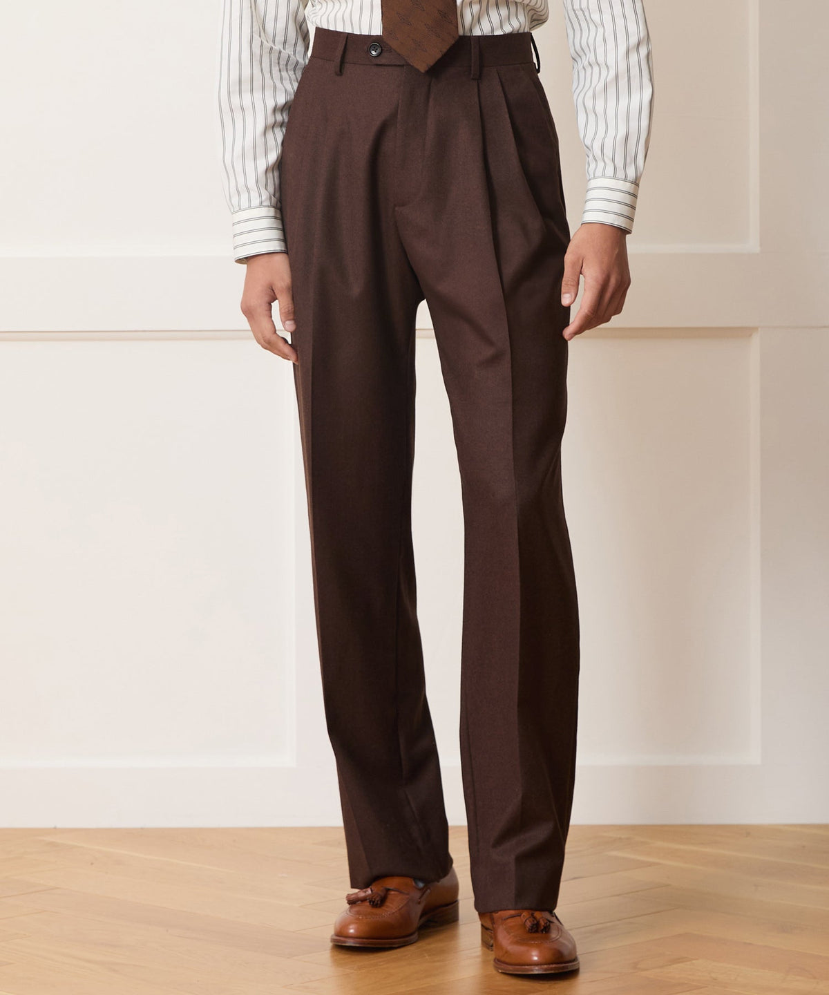 Italian Flannel Wythe Trouser - Hazelnut