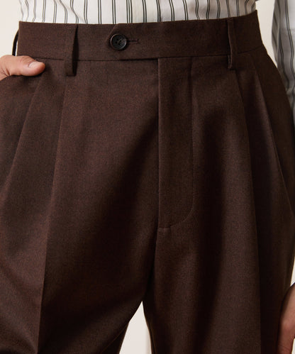 Italian Flannel Wythe Trouser - Hazelnut