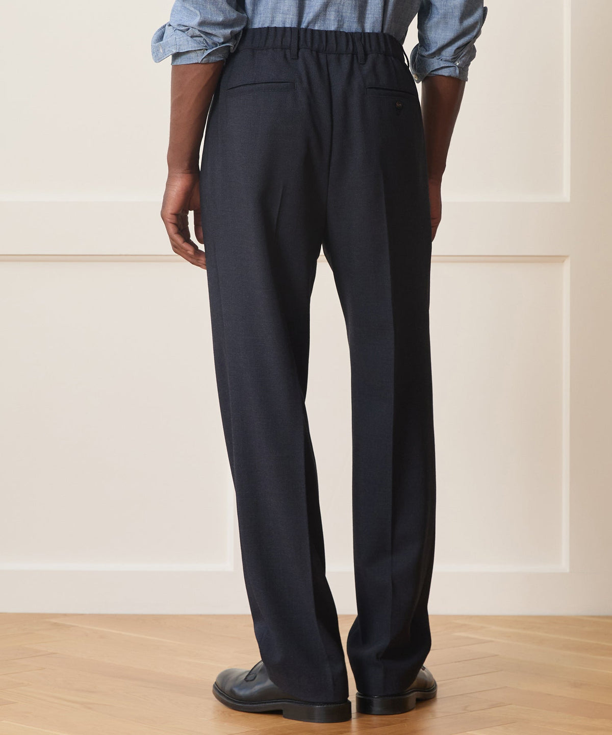 Italian Lightweight Wool Officer Trouser - Library Ink