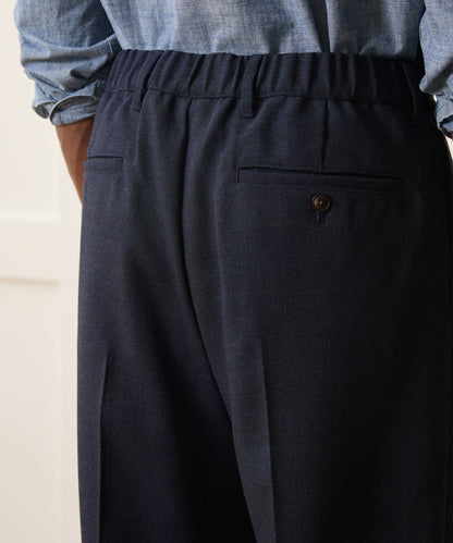 Italian Lightweight Wool Officer Trouser - Library Ink