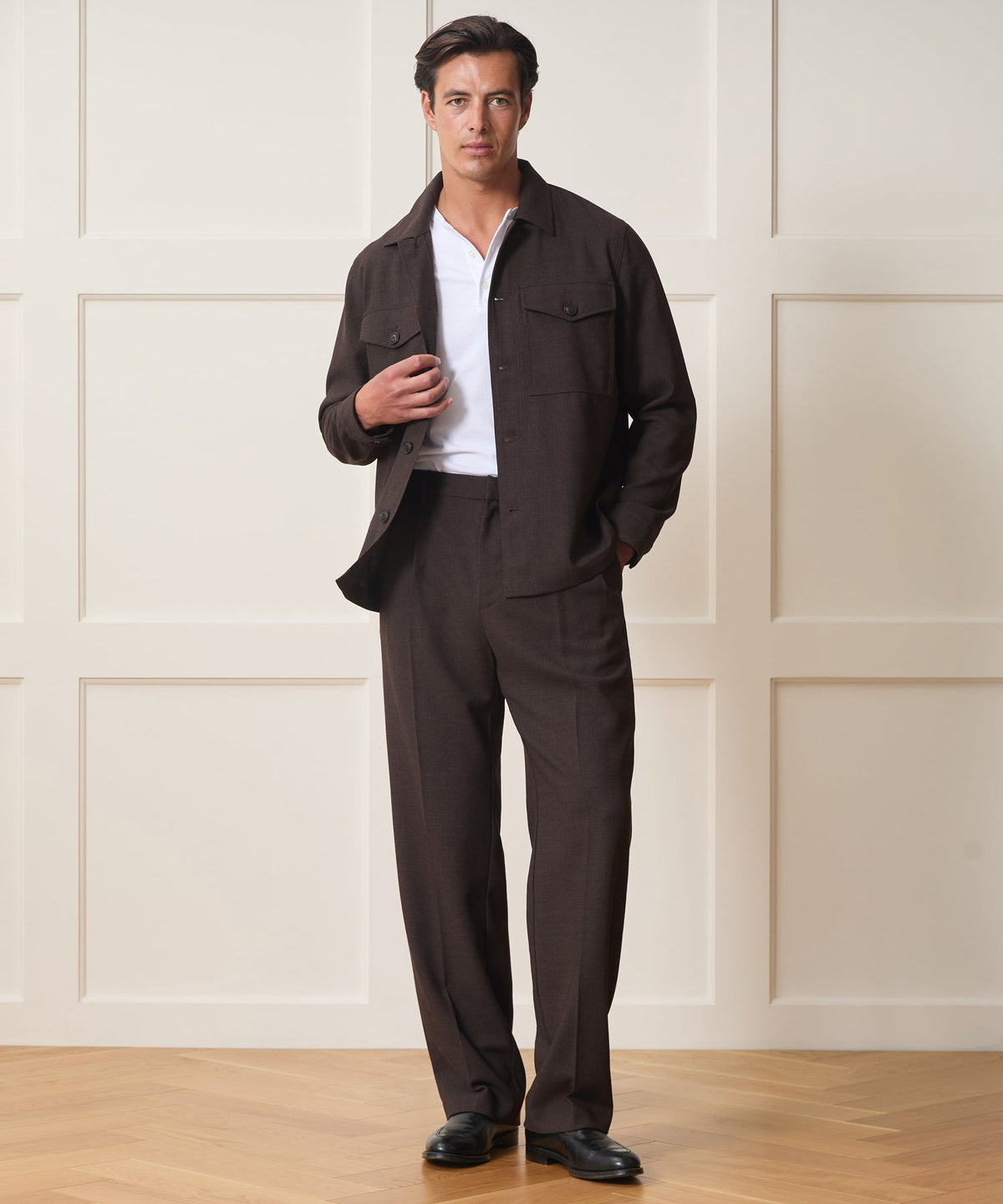 Italian Lightweight Wool Officer Trouser - Moorland Bark