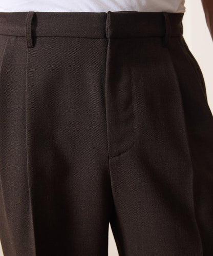 Italian Lightweight Wool Officer Trouser - Moorland Bark