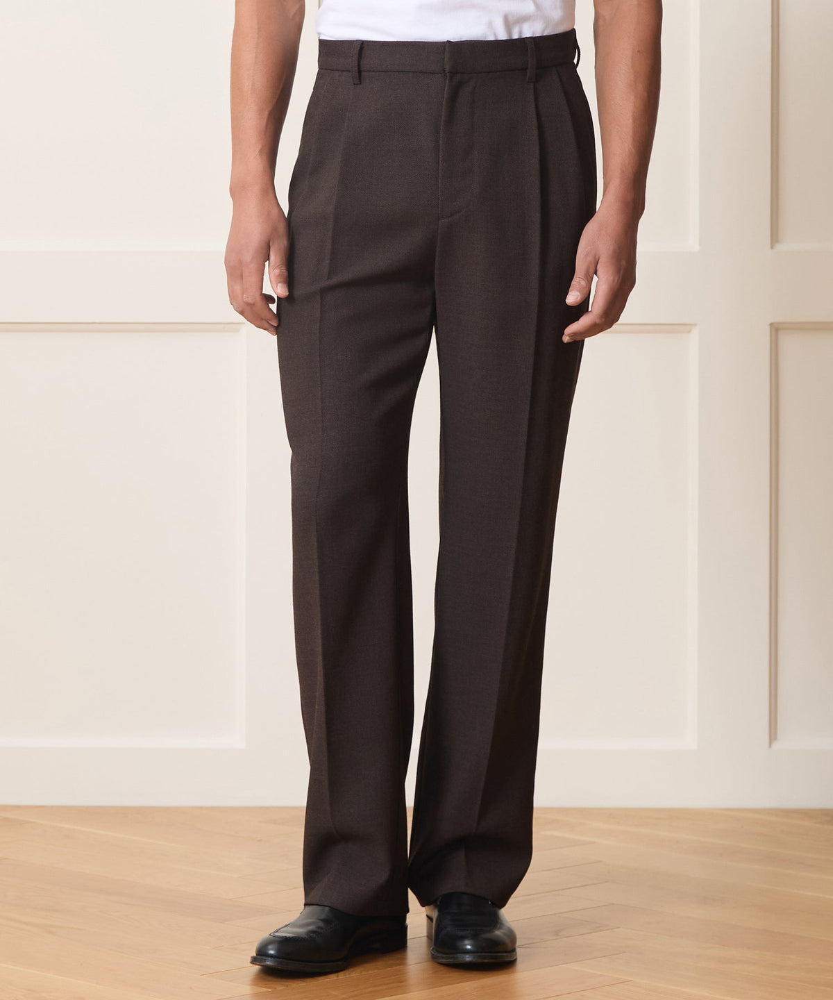 Italian Lightweight Wool Officer Trouser - Moorland Bark