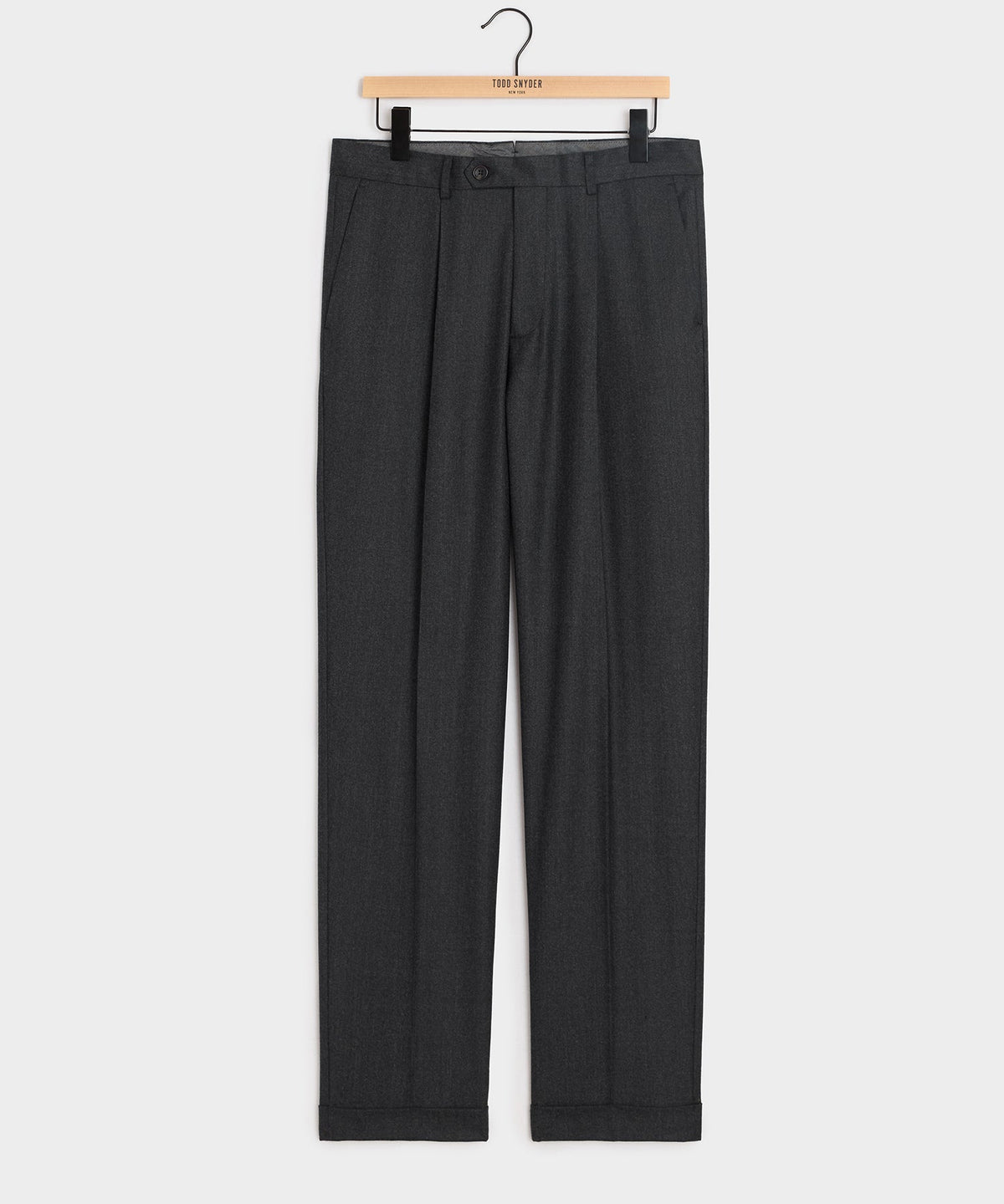 Italian Flannel Madison Trouser - Charcoal