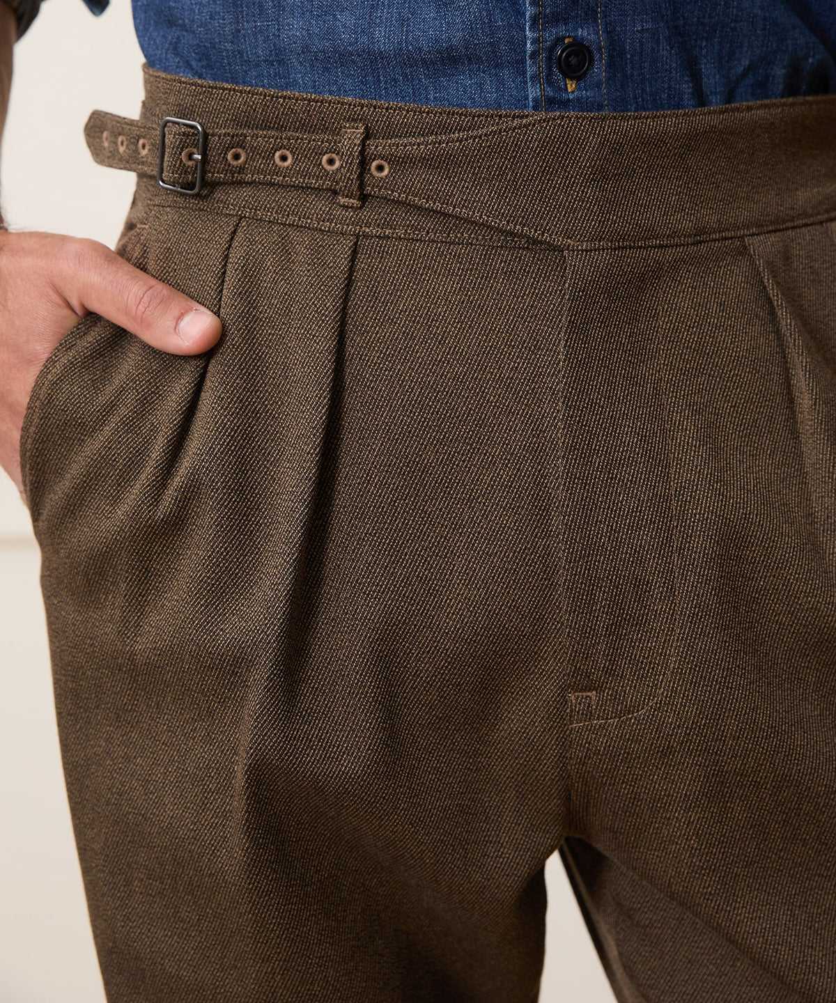 Italian Cavalry Twill Gurkha Trouser - Brown