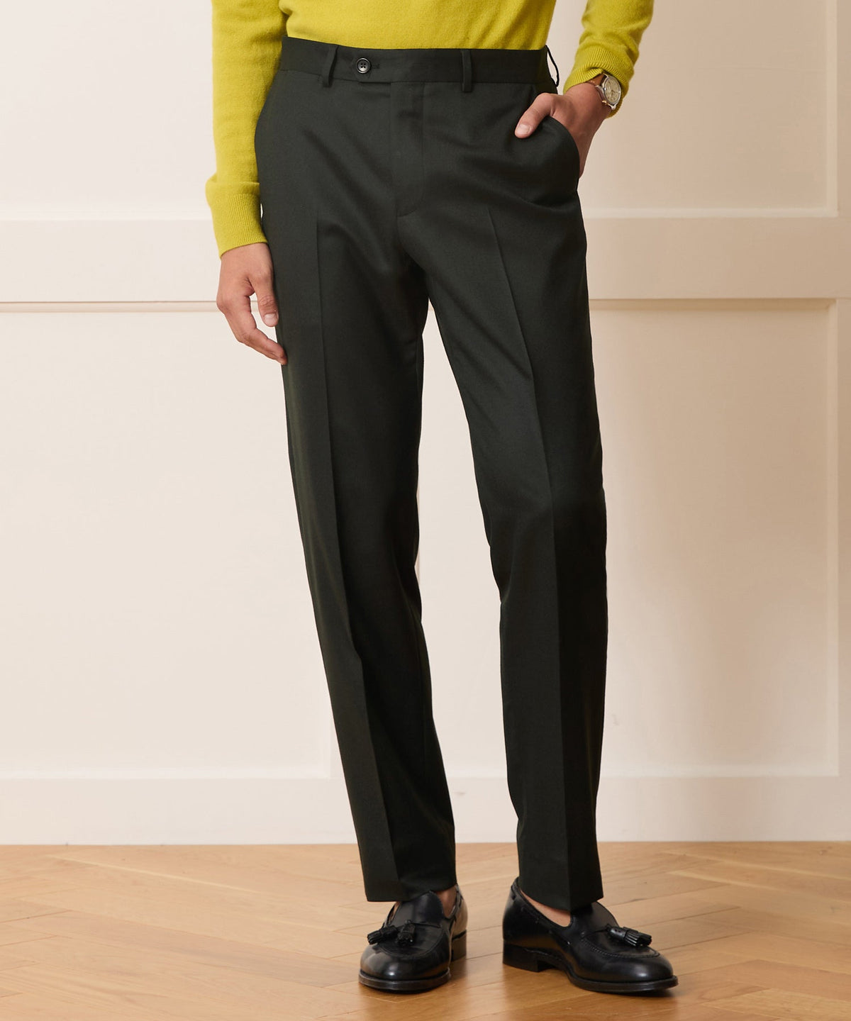 Italian Flannel Sutton Trouser - Emerald Green